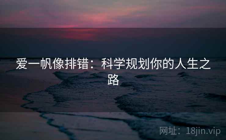 爱一帆像排错：科学规划你的人生之路