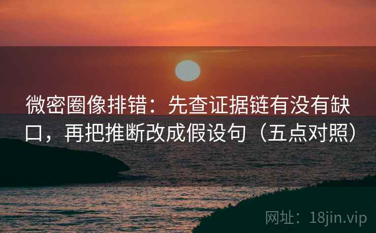 微密圈像排错:先查证据链有没有缺口,再把推断改成假设句(五点对照)
