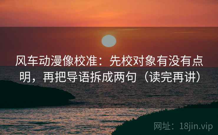风车动漫像校准：先校对象有没有点明，再把导语拆成两句（读完再讲）  第1张