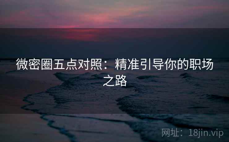 微密圈五点对照：精准引导你的职场之路  第1张