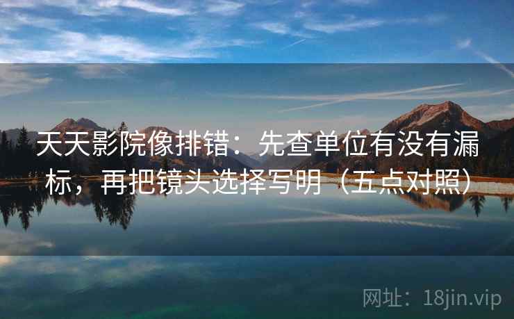 天天影院像排错：先查单位有没有漏标，再把镜头选择写明（五点对照）  第2张